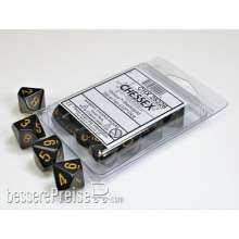 Chessex Würfel CHX25228 - Black/gold Opaque Polyhedral Ten d10 Sets