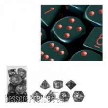 Chessex Würfel CHX25418 - Black w/red Opaque Polyhedral 7-Die Sets