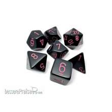 Chessex CHX25448 - Opaque Polyhedral Black/pink 7-Die Set