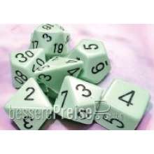 Chessex CHX25465 - Opaque Polyhedral Pastel Green/black 7-Die Set