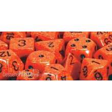 Chessex Würfel CHX25703 - Fire™ Speckled 16mm d6 with pips Dice Blocks™ (12 Dice)