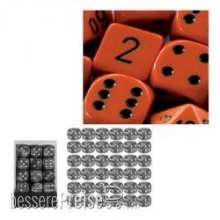 Chessex Würfel CHX25803 - Orange w/black Opaque 12mm d6 with pips Dice Blocks™ (36 Dice)