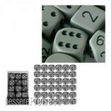 Chessex Würfel CHX25810 - Grey w/black Opaque 12mm d6 with pips Dice Blocks™ (36 Dice)