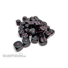 Chessex CHX25848 - Opaque 12mm d6 Black/pink Dice Block? (36 dice)