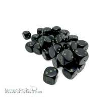 Chessex CHX25858 - Opaque 12mm d6 Black/green Dice Block? (36 dice)