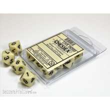 Chessex Würfel CHX26200 - Ivory/black Opaque Polyhedral Ten d10 Sets