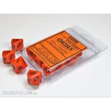 Chessex Würfel CHX26203 - Orange/black Opaque Polyhedral Ten d10 Sets