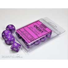 Chessex Würfel CHX26207 - Purple/white Opaque Polyhedral Ten d10 Sets