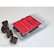 Chessex Würfel CHX26218 - Black/red Opaque Polyhedral Ten d10 Sets