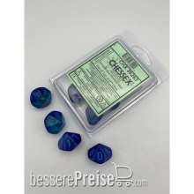 Chessex CHX26263 - Gemini® Blue-Blue/light blue Luminary™ Set of 10 d10s