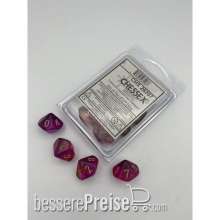 Chessex CHX26267 - Gemini® Translucent Red-Violet/gold Set of 10 d10s