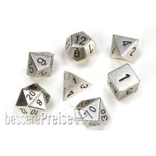 Chessex CHX27021 - Solid Metal Silver Colour Poly 7 die set