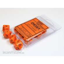 Chessex Würfel CHX27233 - Vortex Orange w/black Signature™ Polyhedral Ten d10 Sets