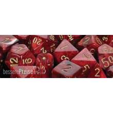 Chessex Würfel CHX27234 - Vortex Burgundy w/gold Signature™ Polyhedral Ten d10 Sets