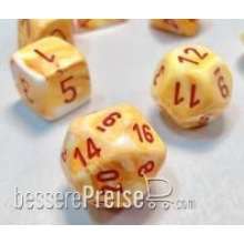 Chessex Würfel CHX27253 - Festive™ Sunburst™ w/red Ten d10™ Sets