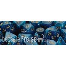 Chessex Würfel CHX27289 - Phantom™ Teal w/gold Signature™ Polyhedral Ten d10 Sets