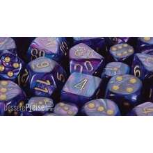 Chessex Würfel CHX27297 - Lustrous™ Purple w/gold Signature™ Polyhedral Ten d10 Sets