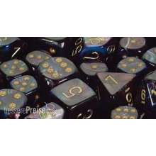 Chessex Würfel CHX27299 - Lustrous™ Shadow w/gold Signature™ Polyhedral Ten d10 Sets