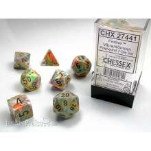 Chessex Würfel CHX27441 - Festive™ Vibrant™ w/brown Signature™ Polyhedral 7-Die Sets