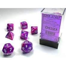 Chessex Würfel CHX27457 - Festive™ Violet w/white Signature™ Polyhedral 7-Die Sets