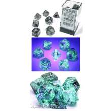 Chessex Würfel CHX27578 - Borealis® Polyhedral Light Smoke/silver Luminary 7-Die Set