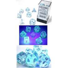 Chessex Würfel CHX27581 - Borealis® Polyhedral Icicle™/light blue Luminary 7-Die Set