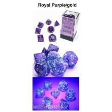 Chessex Würfel CHX27587 - Borealis® Polyhedral Royal Purple/gold Luminary 7-Die Set