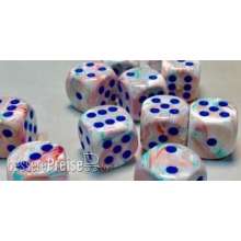 Chessex Würfel CHX27744 - Festive™ Pop Art™ w/blue 16mm d6 with pips Dice Blocks™ (12 Dice)