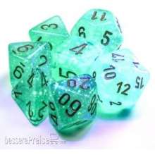 Chessex Würfel CHX27775 - Borealis® 16mm d6 Light Green/gold Luminary Dice Block™ (12 dice)