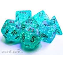 Chessex Würfel CHX27785 - Borealis® 16mm d6 Teal/gold Luminary Dice Block™ (12 dice)