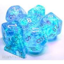 Chessex Würfel CHX27786 - Borealis® 16mm d6 Sky Blue/white LuminaryDice Block™ (12 dice)