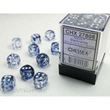 Chessex Würfel CHX27808 - Nebula™ Black w/white Signature™ 12mm d6 with pips Dice Blocks™ (36 Dice)