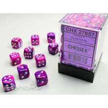 Chessex Würfel CHX27857 - Festive™ Violet w/white Signature™ 12mm d6 with pips Dice Blocks™ (36 Dice)