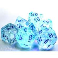 Chessex Würfel CHX27981 - Borealis® 12mm d6 Icicle™/light blue Luminary Dice Block™ (36 dice)