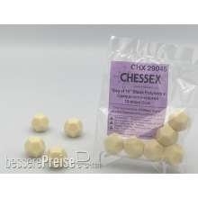 Chessex Würfel CHX29045 - Opaque Polyhedral Ivory Bag of 12 Blank 12-sided dice