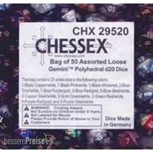 Chessex Würfel CHX29504 - Bag of 50 Assortment Loose Gemini™ Polyhedral d4 Dice