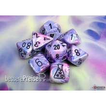 Chessex CHX30065 - Festive Hydrangea/black Polyhedral 7-Dice Set (with bonus die)