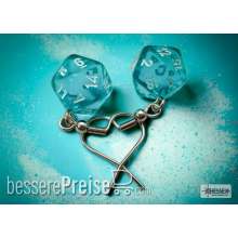 Chessex CHX54202 - Hook Earrings/Ohrringe Translucent Teal Mini-Poly d20 Pair