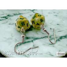 Chessex CHX54203 - Hook Earrings/Ohrringe Marble Green Mini-Poly d20 Pair