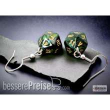 Chessex CHX54204 - Hook Earrings/Ohrringe Scarab® Jade Mini-Poly d20 Pair