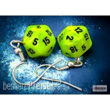 Chessex CHX54205 - Hook Earrings/Ohrringe Vortex® Bright Green Mini-Poly d20 Pair