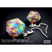 Chessex CHX54207 - Hook Earrings/Ohrringe Festive® Mosaic Mini-Poly d20 Pair