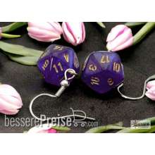 Chessex CHX54212 - Hook Earrings/Ohrringe Borealis® Royal Purple Mini-Poly d20 Pair