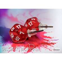 Chessex CHX54501 - Stud Earrings/Ohrstecker Translucent Red Mini-Poly d20 Pair