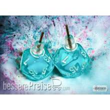 Chessex CHX54502 - Stud Earrings/Ohrstecker Translucent Teal Mini-Poly d20 Pair