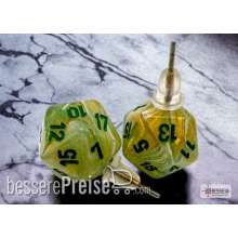 Chessex CHX54503 - Stud Earrings/Ohrstecker Marble Green Mini-Poly d20 Pair