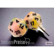 Chessex CHX54506 - Stud Earrings/Ohrstecker Festive® Circus™ Mini-Poly d20 Pair