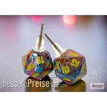 Chessex CHX54507 - Stud Earrings/Ohrstecker Festive® Mosaic Mini-Poly d20 Pair