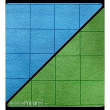 Chessex CHX96465 - Battlemat™ 1” Reversible Blue-Green Squares (23½” x 26” Playing Surface)