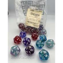 Chessex CHXLE922 - Countdown up/down Dice D20 Bag of 10